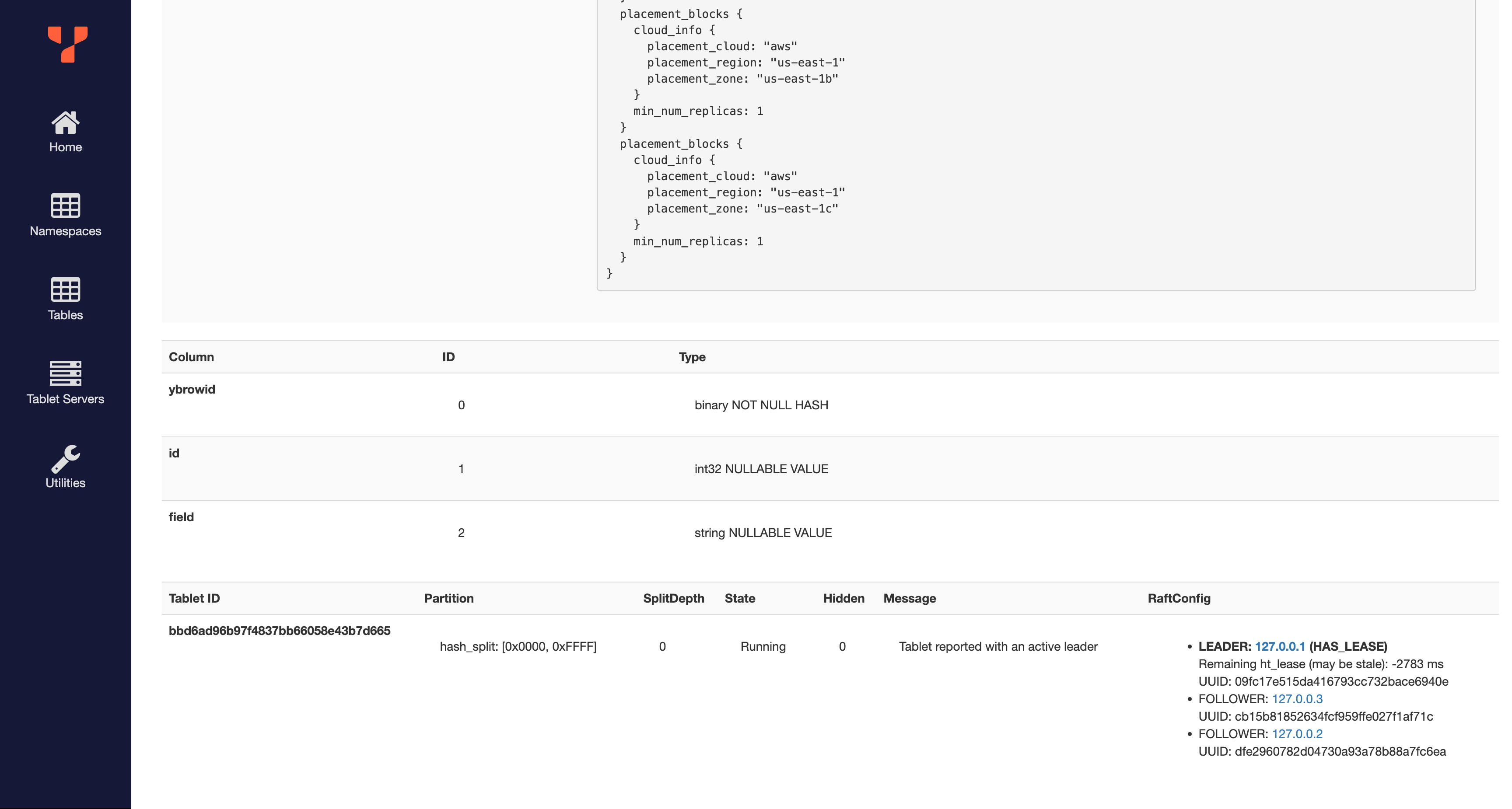 YB-Master UI: critical_table raft configuration YB-Master UI: critical_table raft configuration